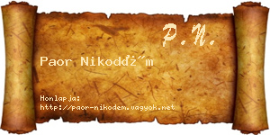 Paor Nikodém névjegykártya